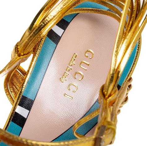 gucci stripe strap sandal|gucci allie knotted sandals.